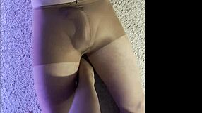 i'm making my husband wear my wet pantyhose for a kinky footjob