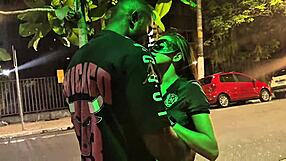 Carnaval cop arrests moreno to cum on his big cock