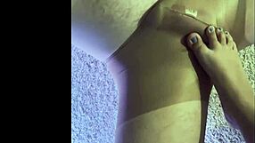 i'm making my husband wear my wet pantyhose for a kinky footjob