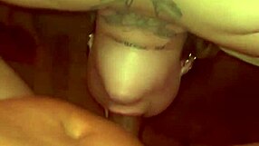 Slutty girlfriend deepthroats friend's cock and swallows cum