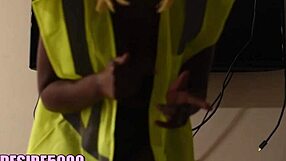 Ebony Woman Spits on Huge Cock in Office JOI