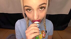 I am Automatik's petite 18+ pornstar Aria Banks, showing off my mouth skills and taking multiple cumshots on my knees.