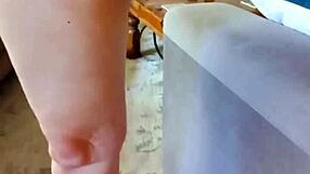 mature woman spreading her huge pussy lips close up