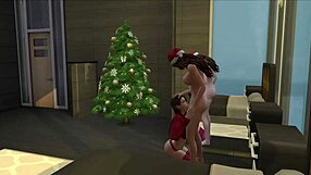 Christmas Morning Shemale Lesbian Fuck Session
