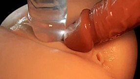 Double Fun Teased In Tight Pink Pussy Close-Up