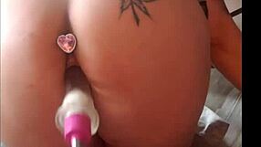 milf bent over fucked doggystyle by machine squirts hard!