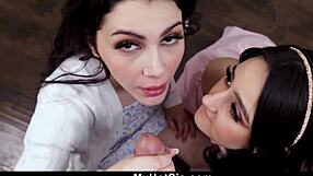 Stepsister Seduces Stepbrother for Blowjob and Threesome