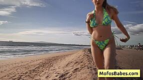 naughty sahara skye sucks charles dera's dick at beach