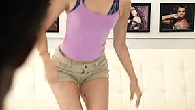 Teen babe gags on cock in rough casting session