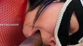 giving my stepson a sloppy wet blowjob with that big fat ass