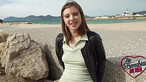 french brunette slut martina gets double penetrated by two beautiful guys in intriguing threesome