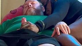 i made an amateur homemade ebony sucking and fucking a white guy in the hood.