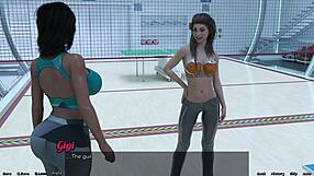 Petite Brunette Stares At Busty Milf's Tits!