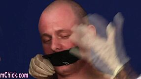 European dominas in heels and uniform tug cumshot in cfnm fetish.