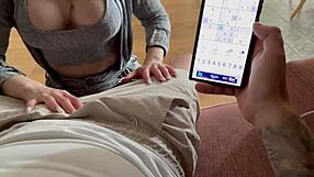 My girlfriend bets I can't solve sudoku while stroking