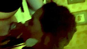 amateur ebony gives late night blowjob to white neighbor