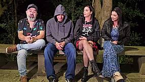 Topcast - Gaby Hotwife Interviewed With Monica Lima And Tigrão In Public Dogging Bent Over.