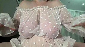 Wow, check out this gorgeous milf with big boobs and saggy tits up close!