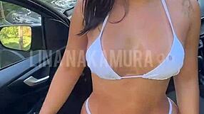 Asian Blogger Caught In Public Parking Lot.