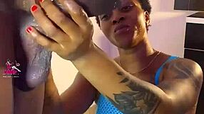 Heyy, check this tattooed babe giving a hairy pov handjob and blowjob!