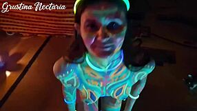 Fucked The Wild Slim Girl In The Uv-Light, Her Big Cock Sucking And Riding Me Hard