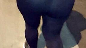 Curvy Milf in See-Through Leggings Flashing Hot Ass. Homemade Taboo Crossdressing Action.