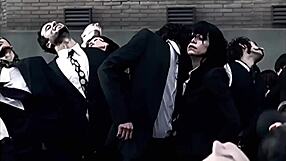 paralyzer by finger eleven plays while shemale does fingering and masturbation