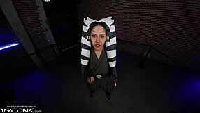 Vr ahsoka from star wars blows and rides anakins huge cock in cosplay parody