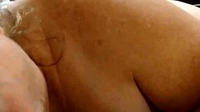 Fat blonde in live stream with cuckold interracial