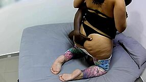 Karina's biggest ass sucked by black friend while husband helps in threesome