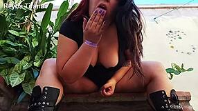 Fat Latina Gives Jerk Off Instructions On The Terrace