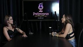 Belinha Baracho in sheer red leads the wild orgy scene