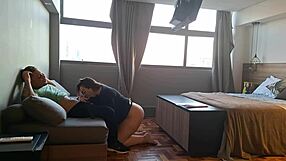 Eating boss's stepmother then creampie in her pussy