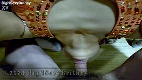 Big N Sexy Britney Teases with Striptease, Clothes Ripped, Choking, and Cumshot Facial in BBW Blowjob Preview