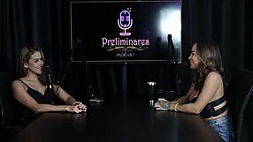 Belinha Baracho in sheer red leads the wild orgy scene