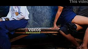 after school, joined big brother and girlfriend for a steamy threesome