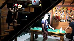 I lost the pool game to my wife and her friend