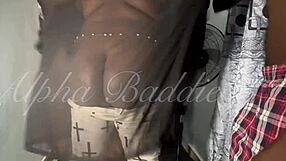 she says, 'check out my huge tits and tight pussy in wardrobe series'