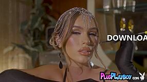 Sky Bri poses naked, showing her amazing big ass and big tits in sexy lingerie