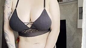 Hot lingerie blonde hand on pussy