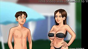 Holy Shit! Summertime Saga Stepbro Nails Stepsis in Risky Public Pool Fuck!
