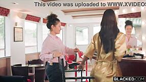 ब्लैक्ड स्टेफनी कायलर और लिया लिन जेसन लव के विशाल बीबीसी को बाहर राइड करती हैं