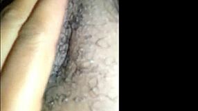 Horny black couple fucks vagina closeup in private POV sex tape.