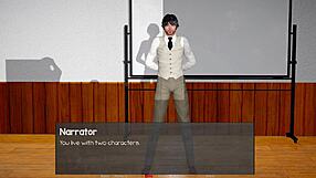 Blonde says, 'let's play the headmaster's fantasy'