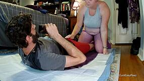 Panty Wetting Piss Play Liza Pees on Andy and Plays with His Dick