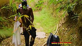 Ebony African Tribe Woman Bends Over For Outdoor Doggystyle With Big Black Cock Pornstar