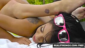 I oil blonde teen's tits and trimmed pussy in pov for Realitykings