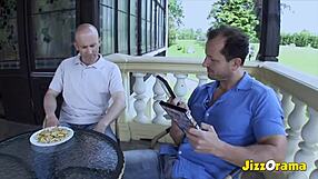 Jizzorama brings wild anal dp action. Big ass babe handles two in fmm!