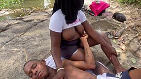 BBW girlfriend with huge tits and big ass gets dicked outdoor