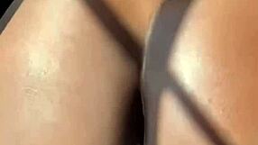 amazing ebony slut shows off her fat ass and shaved pussy